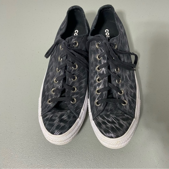 Converse All Start Animal Print Leopard Cheetah Women's 9.5 Black White Sneakers - Picture 4 of 10